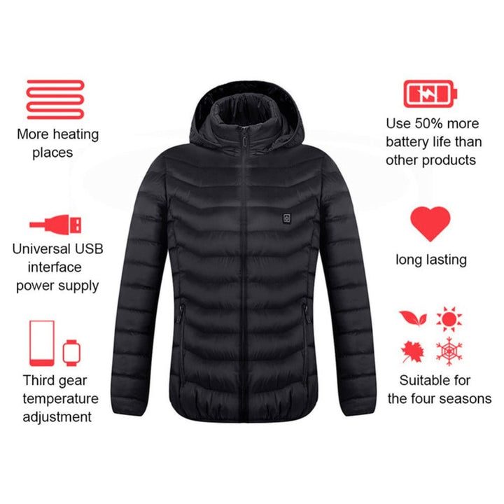 New Heated Jacket Coat USB Electric Jacket Cotton Coat Heater Thermal Clothing Heating Vest Men's Clothes Winter - Muhaab