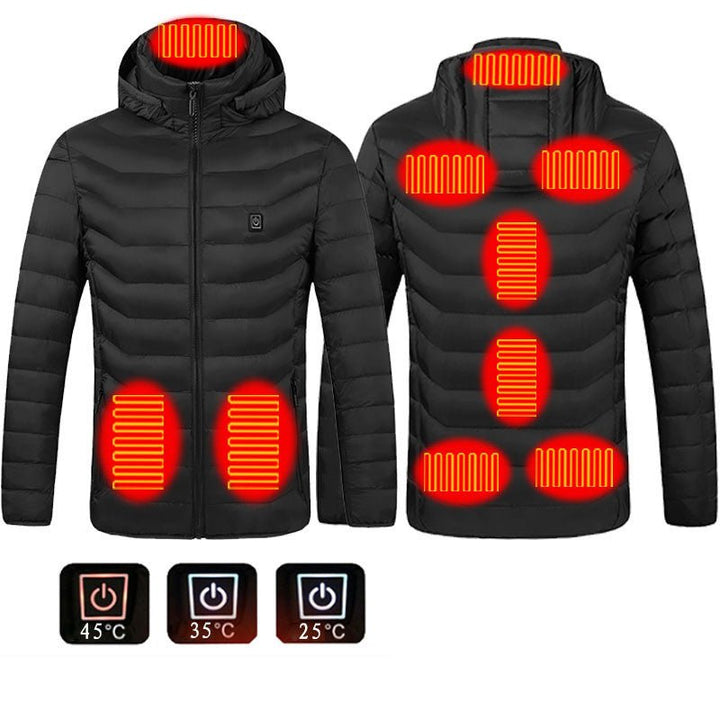 New Heated Jacket Coat USB Electric Jacket Cotton Coat Heater Thermal Clothing Heating Vest Men's Clothes Winter - Muhaab