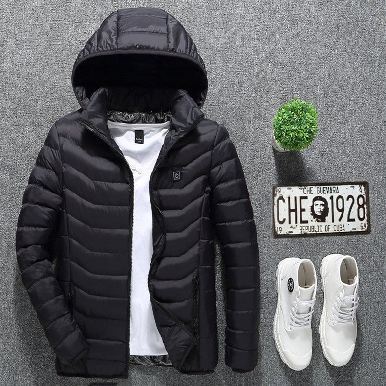 New Heated Jacket Coat USB Electric Jacket Cotton Coat Heater Thermal Clothing Heating Vest Men's Clothes Winter - Muhaab