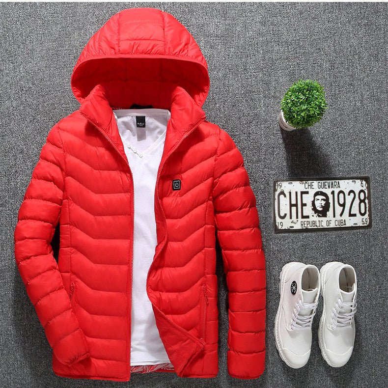 New Heated Jacket Coat USB Electric Jacket Cotton Coat Heater Thermal Clothing Heating Vest Men's Clothes Winter - Muhaab