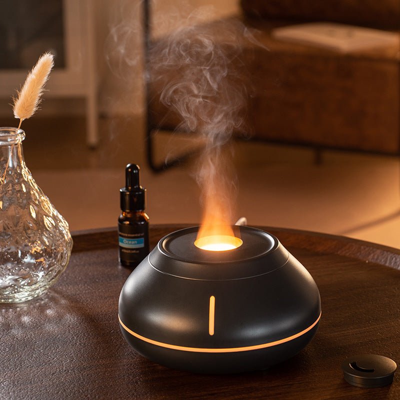 New Humidifier Colorful Simulation Flame Aroma Diffuser Desktop Creativity Humidifier For Home Room - Muhaab
