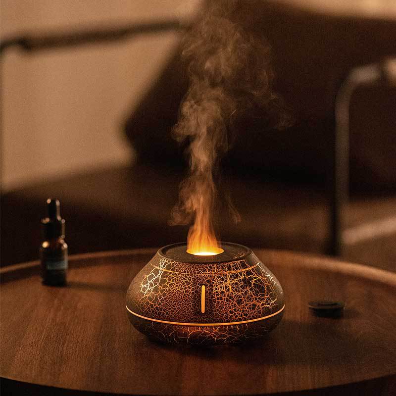 New Humidifier Colorful Simulation Flame Aroma Diffuser Desktop Creativity Humidifier For Home Room - Muhaab