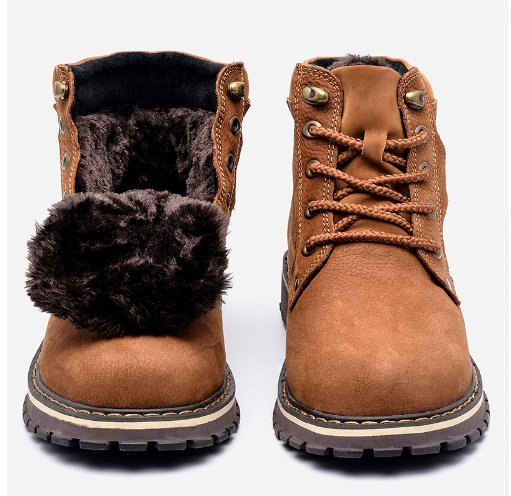 New Martin boots men Large size outdoor warm high help plus velvet large size leather Martin boots - Muhaab