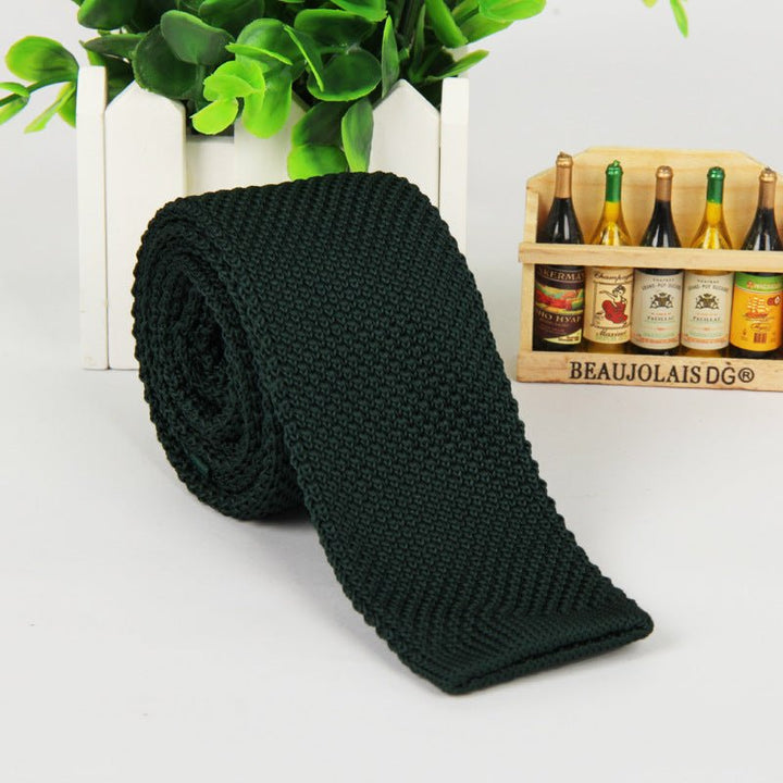 New solid color knitted tie men - Muhaab