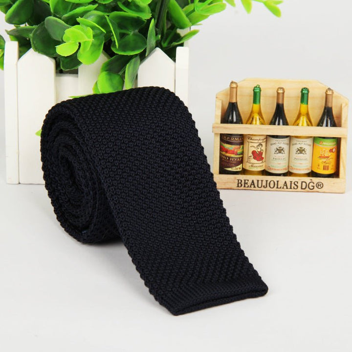 New solid color knitted tie men - Muhaab