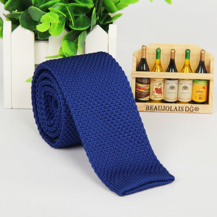 New solid color knitted tie men - Muhaab