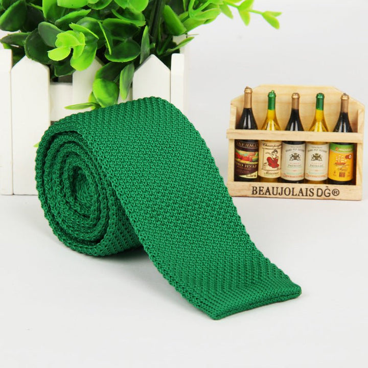 New solid color knitted tie men - Muhaab