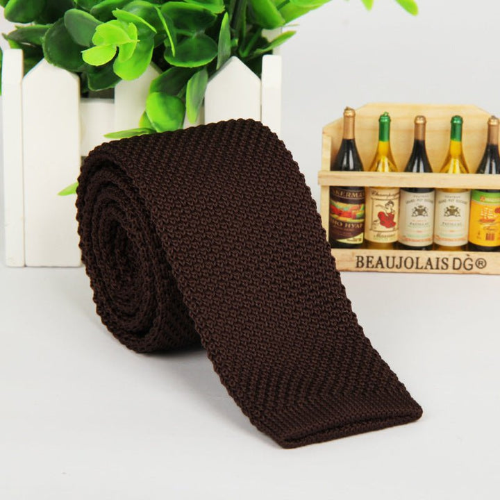 New solid color knitted tie men - Muhaab
