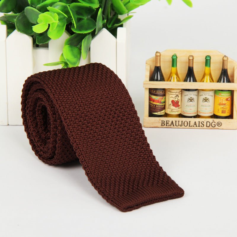 New solid color knitted tie men - Muhaab