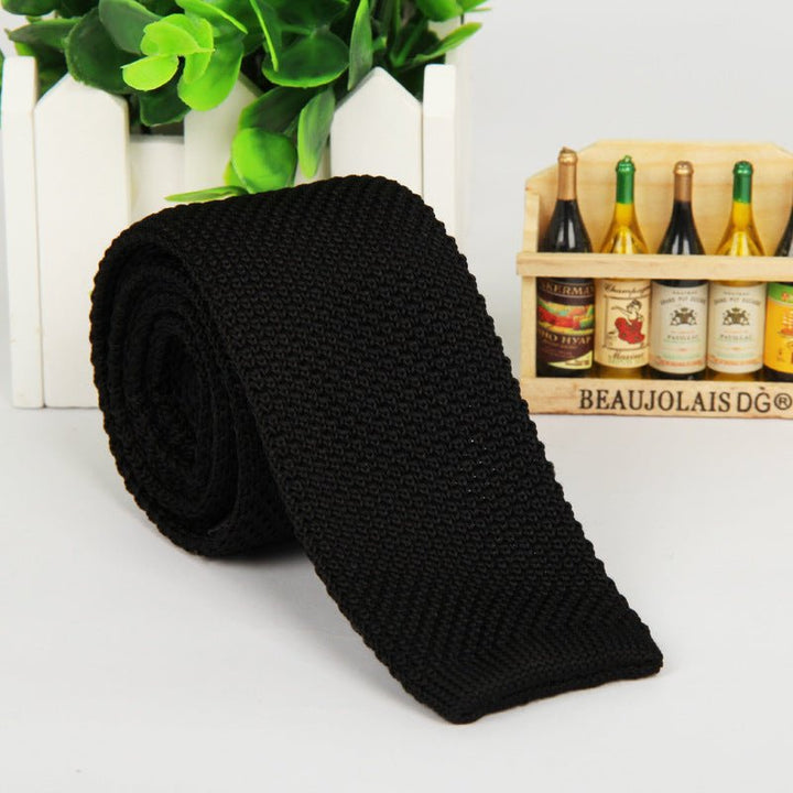 New solid color knitted tie men - Muhaab