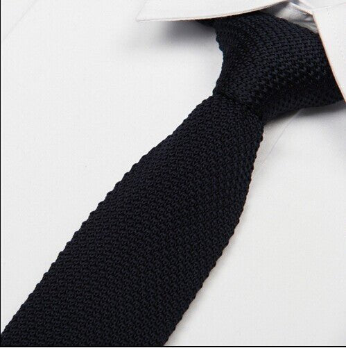 New solid color knitted tie men - Muhaab
