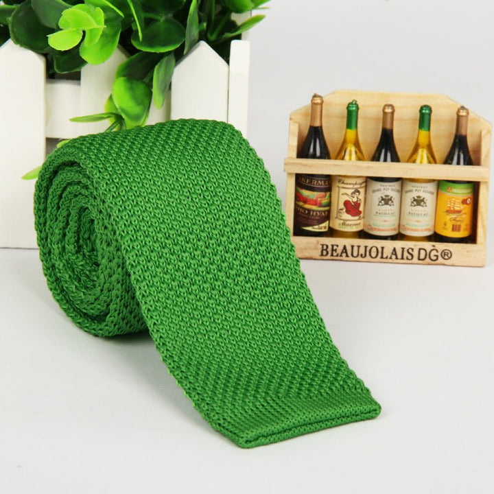 New solid color knitted tie men - Muhaab