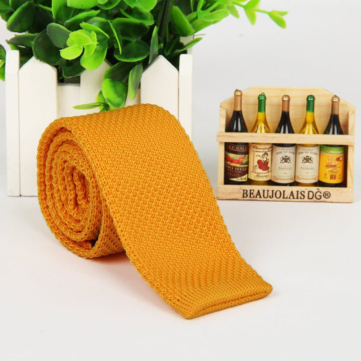 New solid color knitted tie men - Muhaab