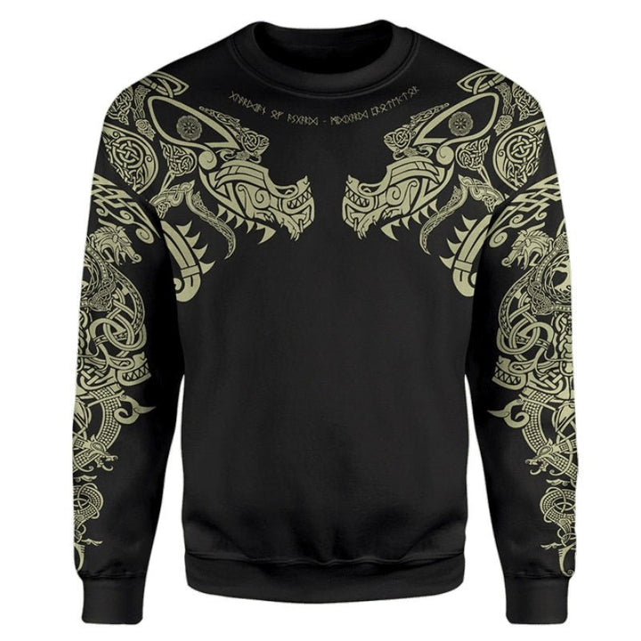 New Viking Tattoo D Printed Men hoodies Harajuku Fashion - Muhaab