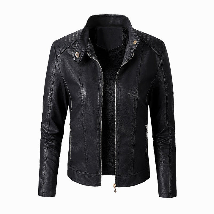 New Women's Leather Jackets Plus Velvet Jackets Fashion PU Ladies Leather Jackets - Muhaab