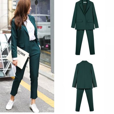 New Work Pant Suits Piece Set For Women Business Interview - Muhaab