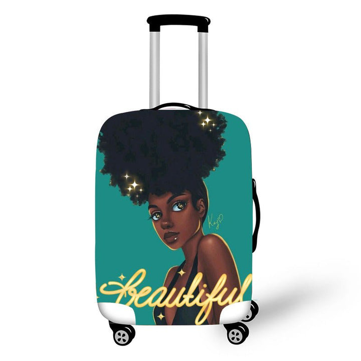 Nopersonality African Art Girl Travel Accessories Luggage Cover Suitcase Protection Baggage Dust Cover Stretch Fabrics 18-30inch - Muhaab