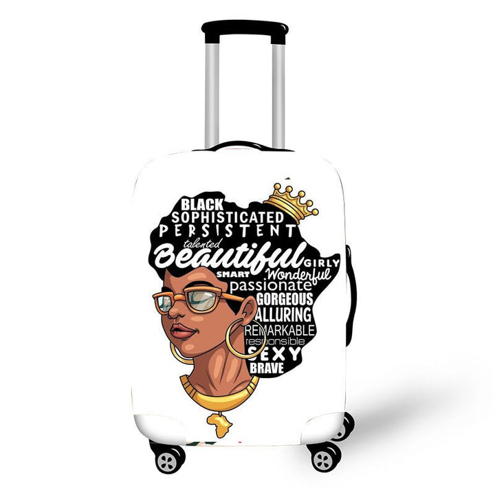 Nopersonality African Art Girl Travel Accessories Luggage Cover Suitcase Protection Baggage Dust Cover Stretch Fabrics 18-30inch - Muhaab