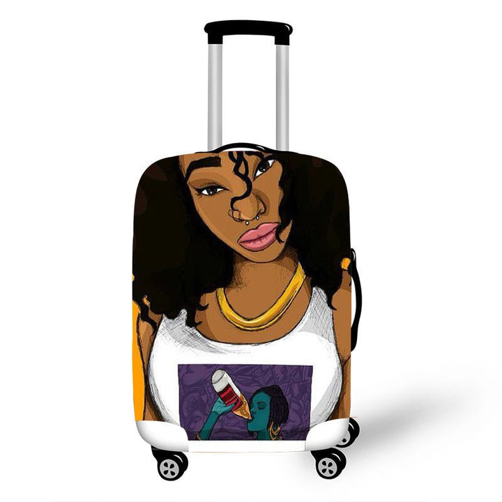 Nopersonality African Art Girl Travel Accessories Luggage Cover Suitcase Protection Baggage Dust Cover Stretch Fabrics 18-30inch - Muhaab