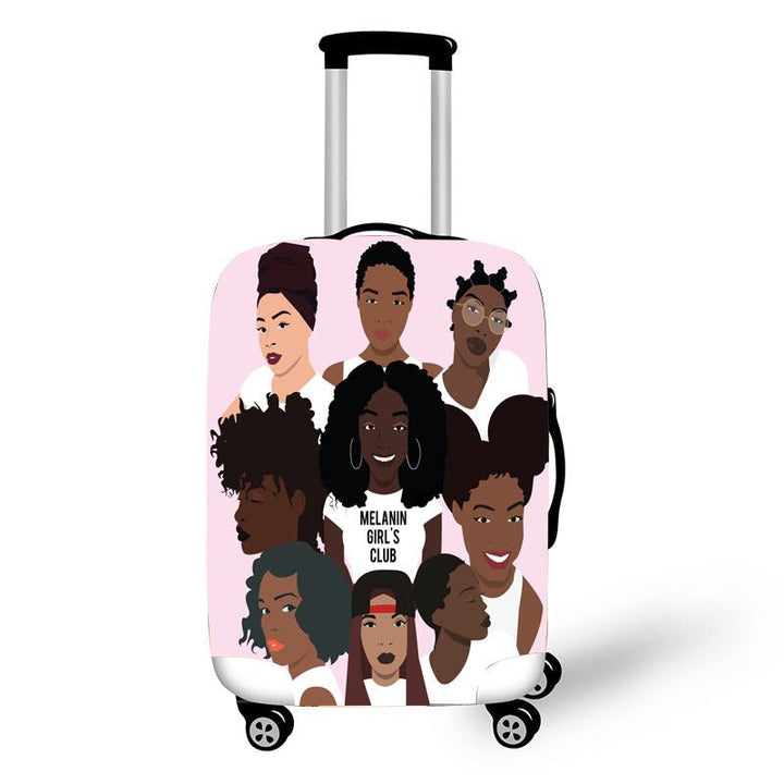 Nopersonality African Art Girl Travel Accessories Luggage Cover Suitcase Protection Baggage Dust Cover Stretch Fabrics 18-30inch - Muhaab