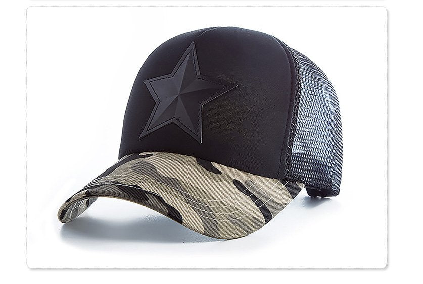 Pentagram Baseball Cap Camouflage Sun Hat Casual Hat Sun Hat Korean Men and Women Cap - Muhaab
