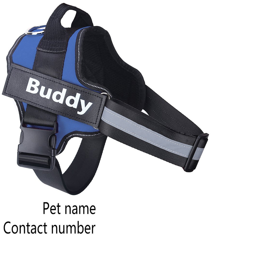 Personalized Dog Harness NO PULL Reflective Breathable Adjustable Pet Harness Vest For Small Large Dog Custom Patch Pet Supplies - Muhaab