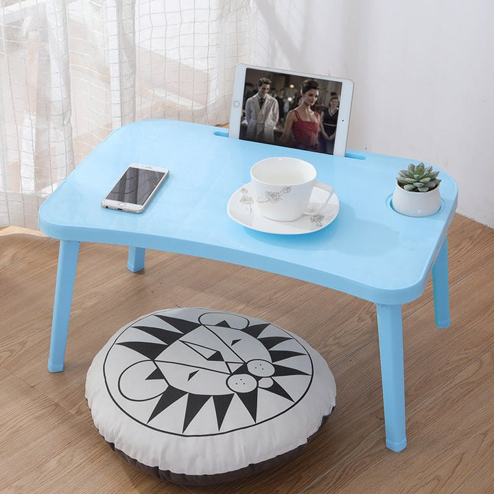 Plastic Lazy Table Portable Computer Small Table College Student Bedroom Table Board Foldable Bed Table - Muhaab