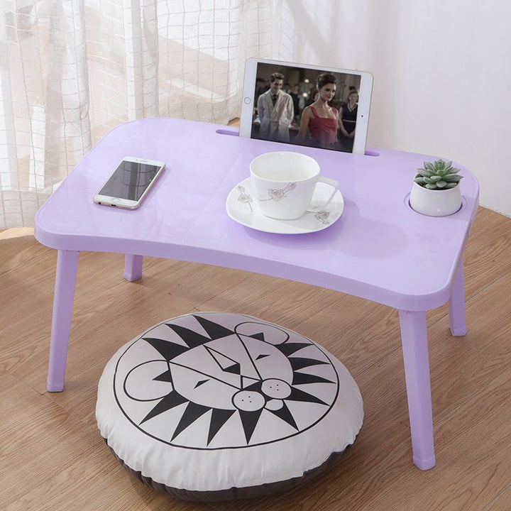 Plastic Lazy Table Portable Computer Small Table College Student Bedroom Table Board Foldable Bed Table - Muhaab