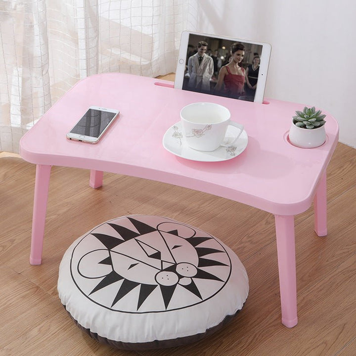 Plastic Lazy Table Portable Computer Small Table College Student Bedroom Table Board Foldable Bed Table - Muhaab