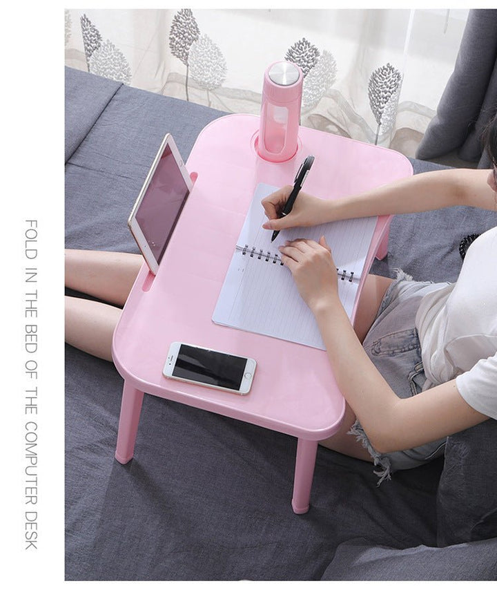 Plastic Lazy Table Portable Computer Small Table College Student Bedroom Table Board Foldable Bed Table - Muhaab