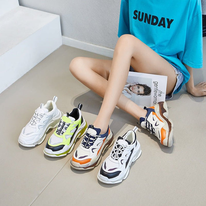 Platform White Casual Trainers Ladies Autumn Thick Sole Vulcanized Shoes Woman - Muhaab