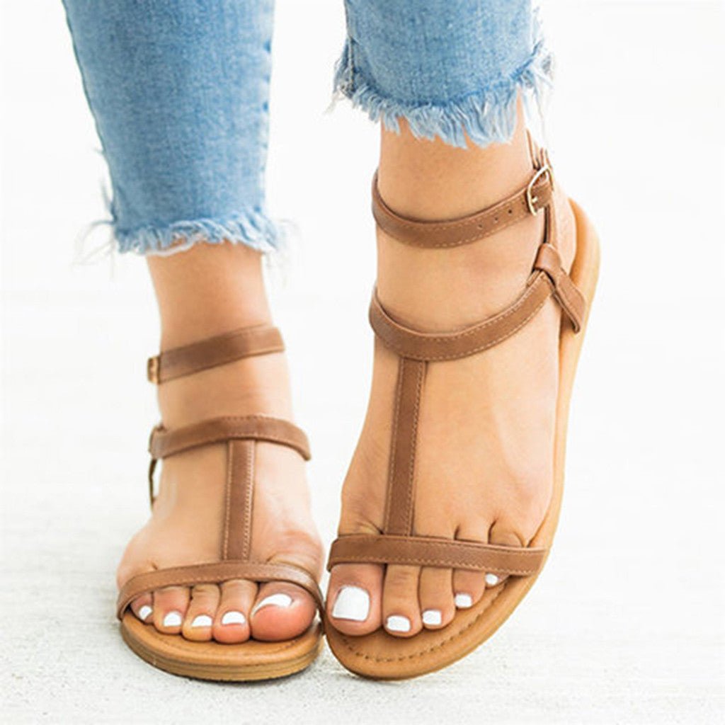 Plus size flat sandals for women - Muhaab