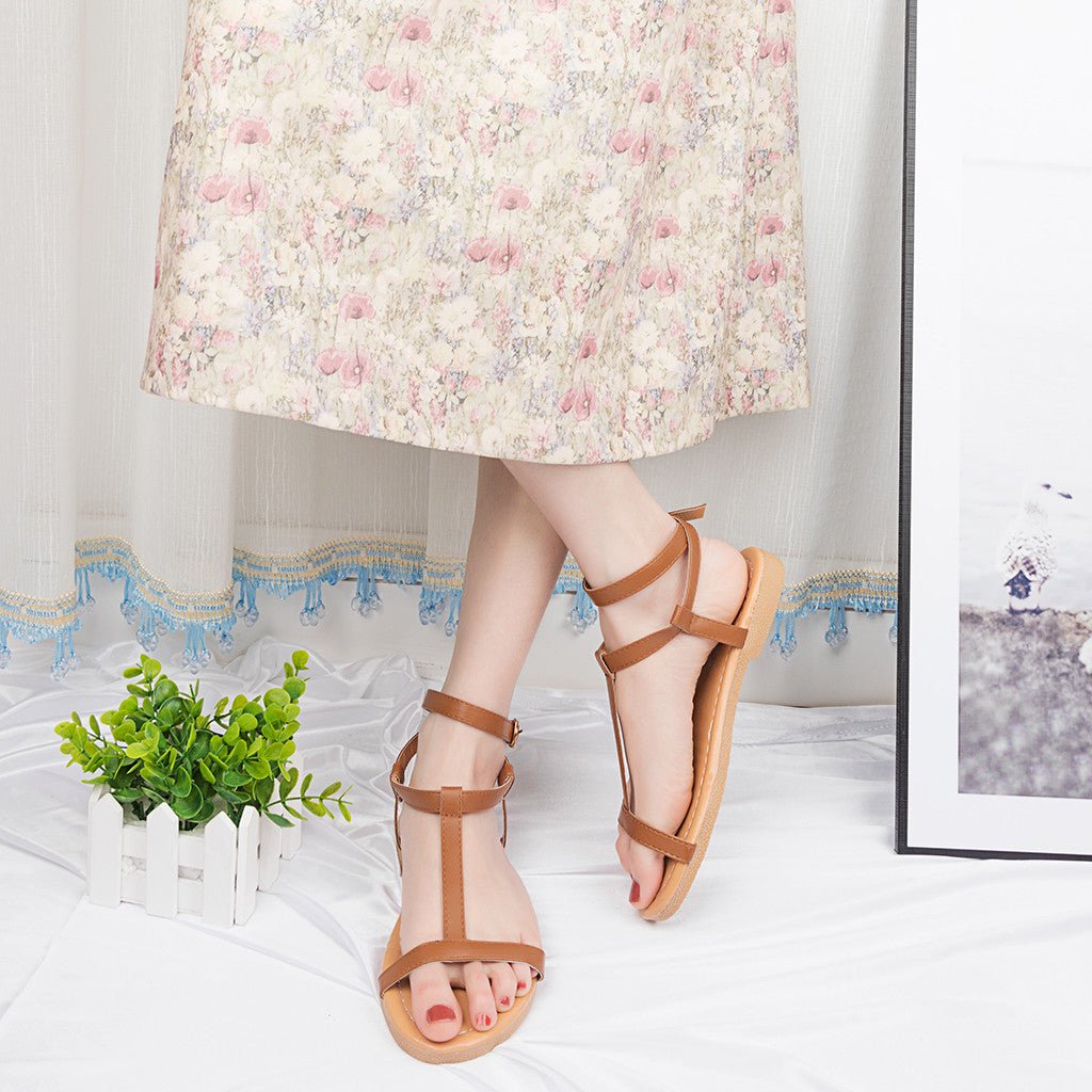 Plus size flat sandals for women - Muhaab