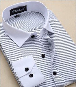 Plus Size Men Business Long Sleeve Shirts - Muhaab