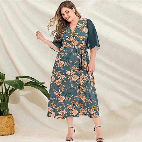 Plus size print dress - Muhaab