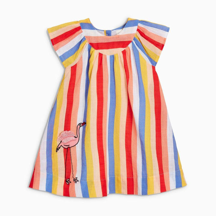 Pure cotton short-sleeved girl dress - Muhaab