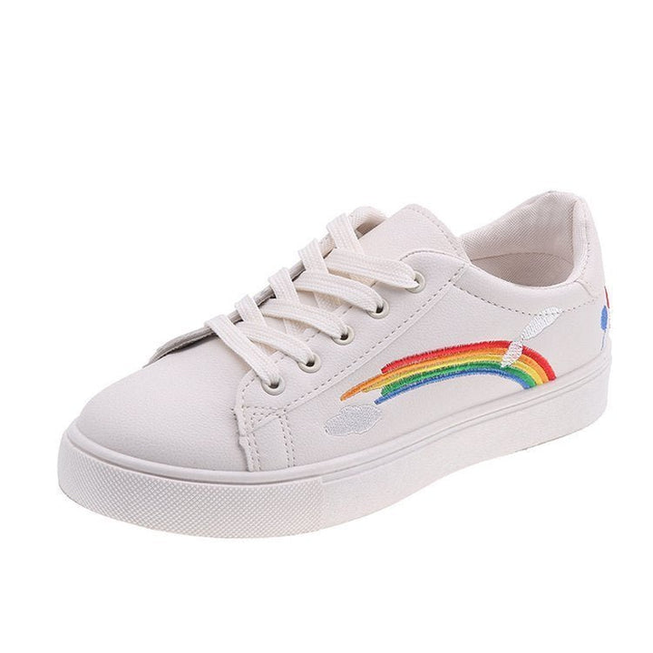 Rainbow white shoes women - Muhaab