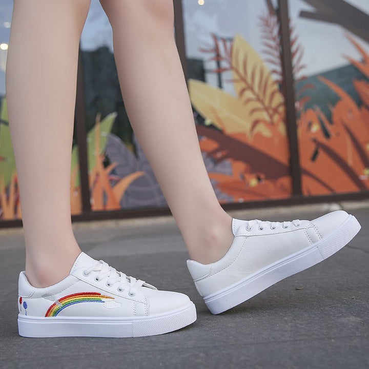 Rainbow white shoes women - Muhaab