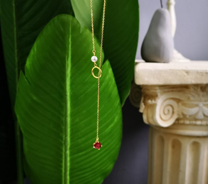 Red heart necklace female clavicle chain - Muhaab