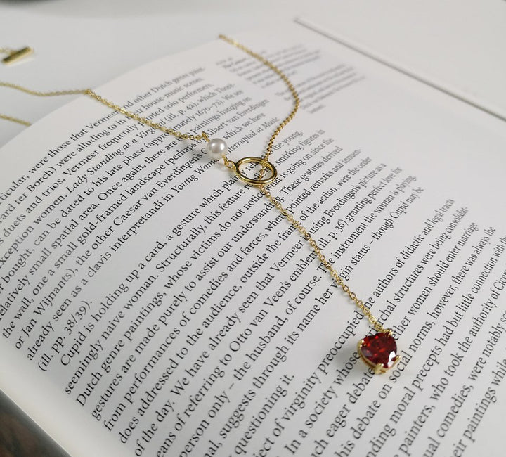 Red heart necklace female clavicle chain - Muhaab