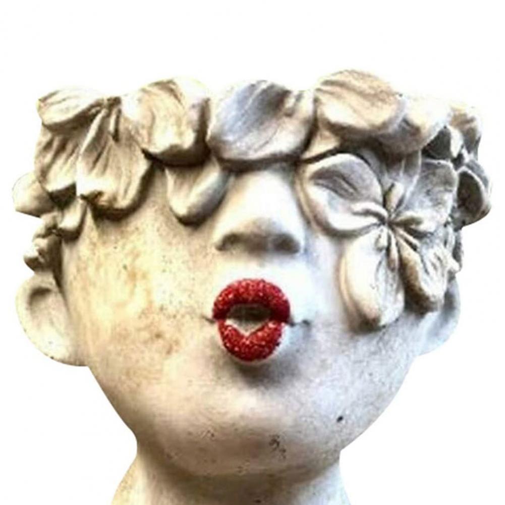 Resin Garden Faces Flower Pots Home Decor - Muhaab