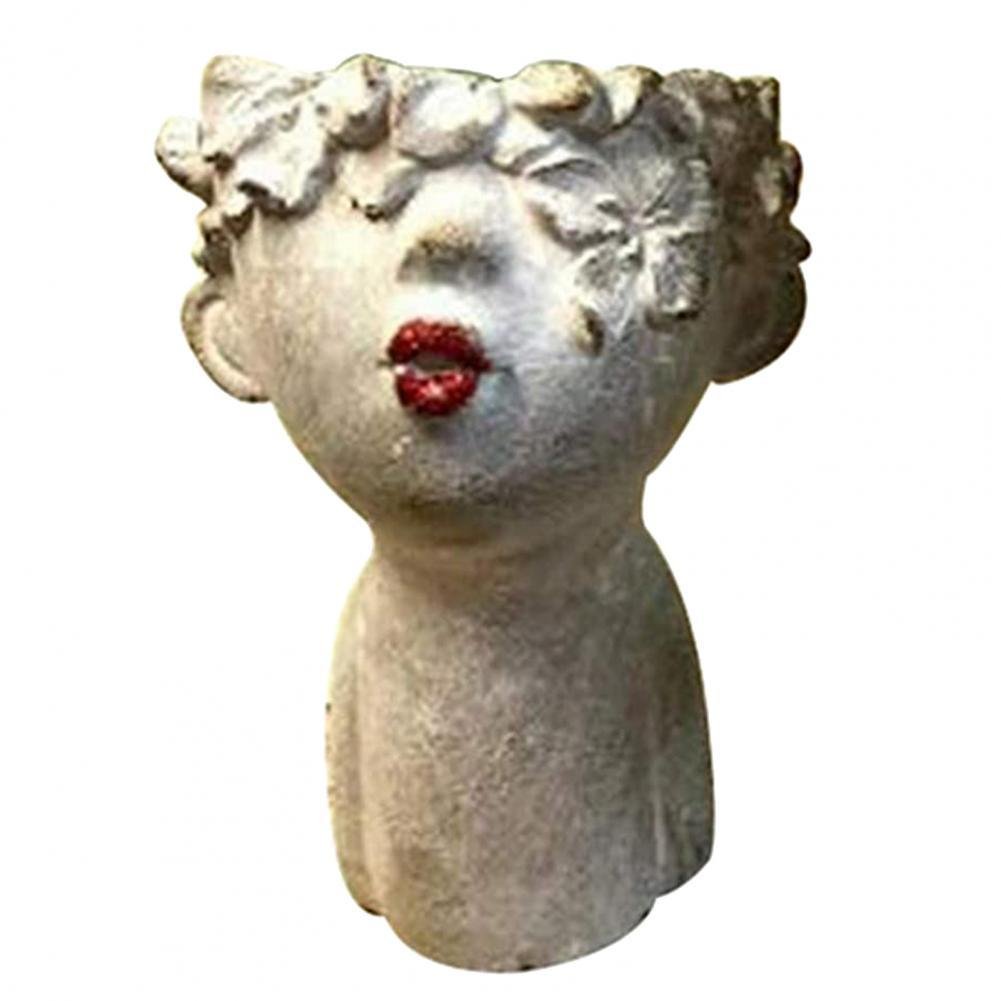 Resin Garden Faces Flower Pots Home Decor - Muhaab