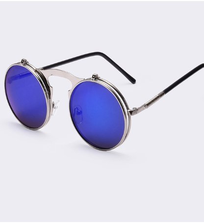 Retro flip cover polarizer men and women general sunglasses metal sunglasses - Muhaab