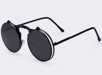 Retro flip cover polarizer men and women general sunglasses metal sunglasses - Muhaab