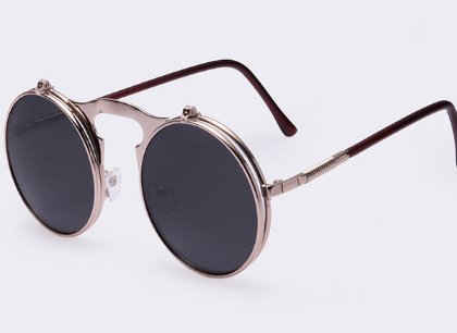 Retro flip cover polarizer men and women general sunglasses metal sunglasses - Muhaab