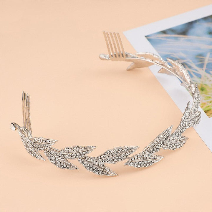 Retro Leaf Crown Jewelry Bride Hairband - Muhaab