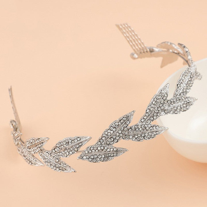 Retro Leaf Crown Jewelry Bride Hairband - Muhaab