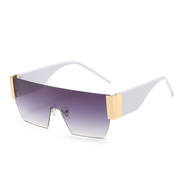 Rimless Big Square One-Piece Sunglasses Men And Women Fashion Sunglasses - Muhaab