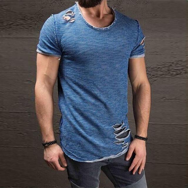 Ripped Short Sleeve T-Shirts - Muhaab