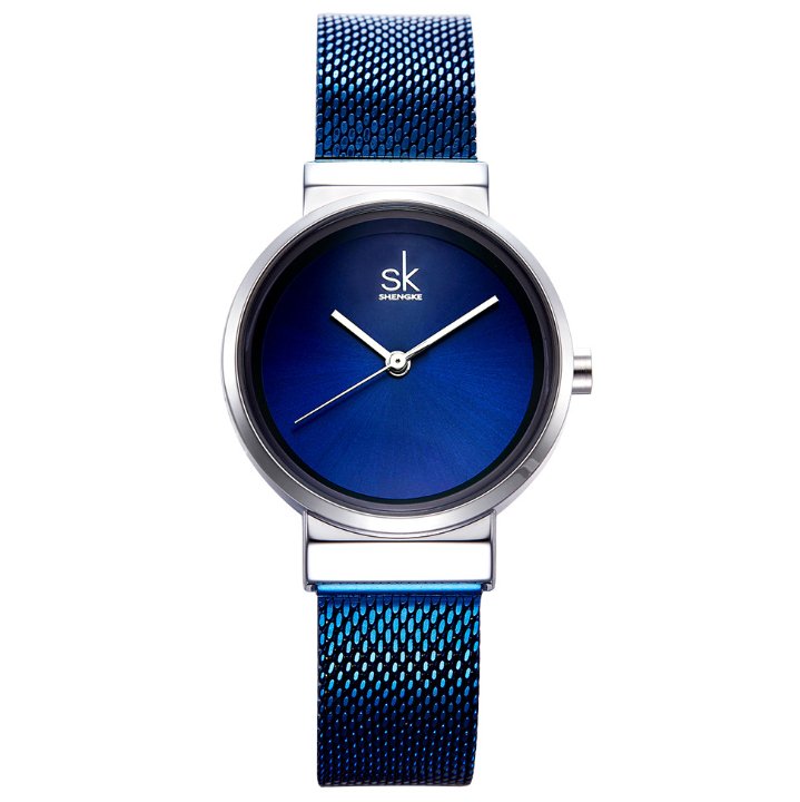 Shengke Blue Wrist Watch Women Watches Luxury Brand Steel Ladies Quartz Women Watches 2021 Relogio Feminino Montre Femme - Muhaab